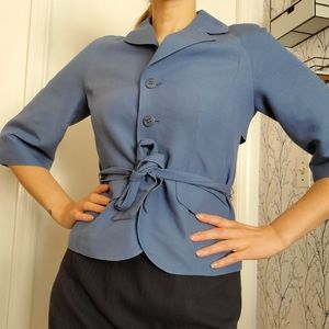 Kate Hill Blue Blazer with Tie